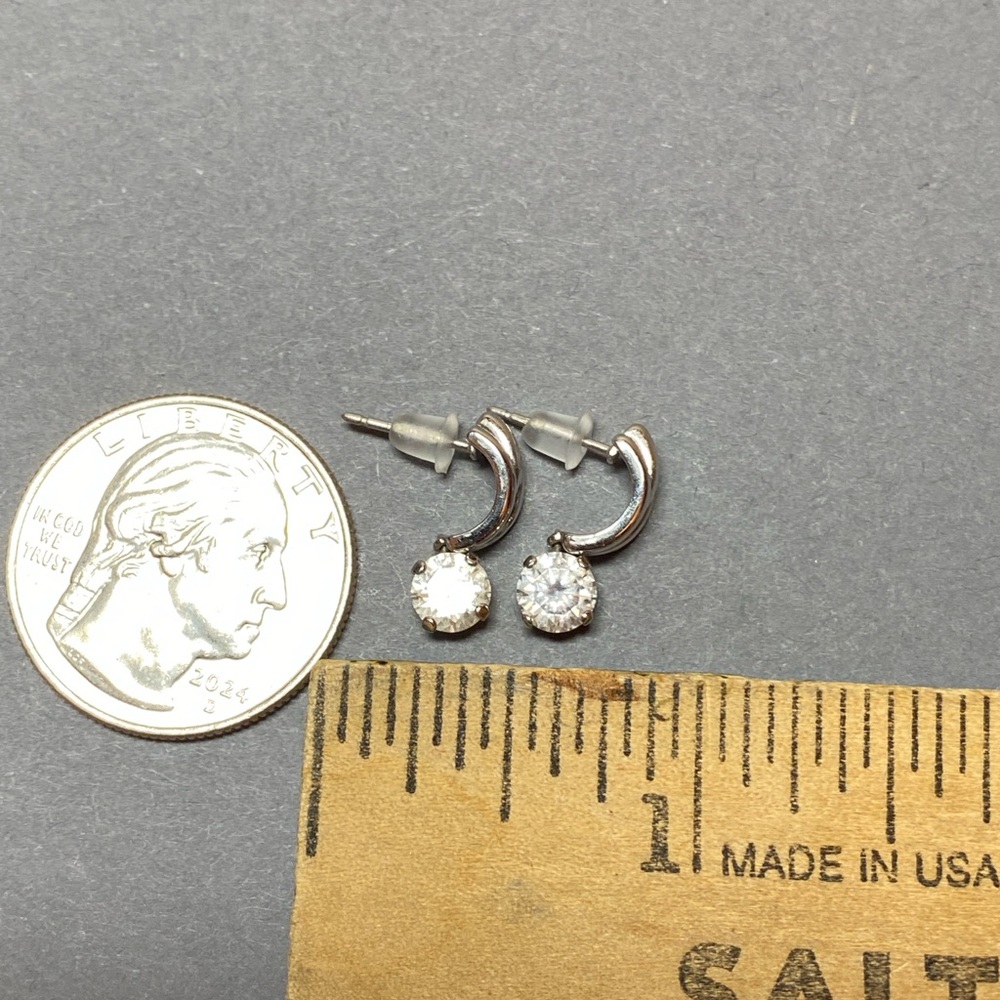 Diamonique Cubic Zirconia sterling silver earrings